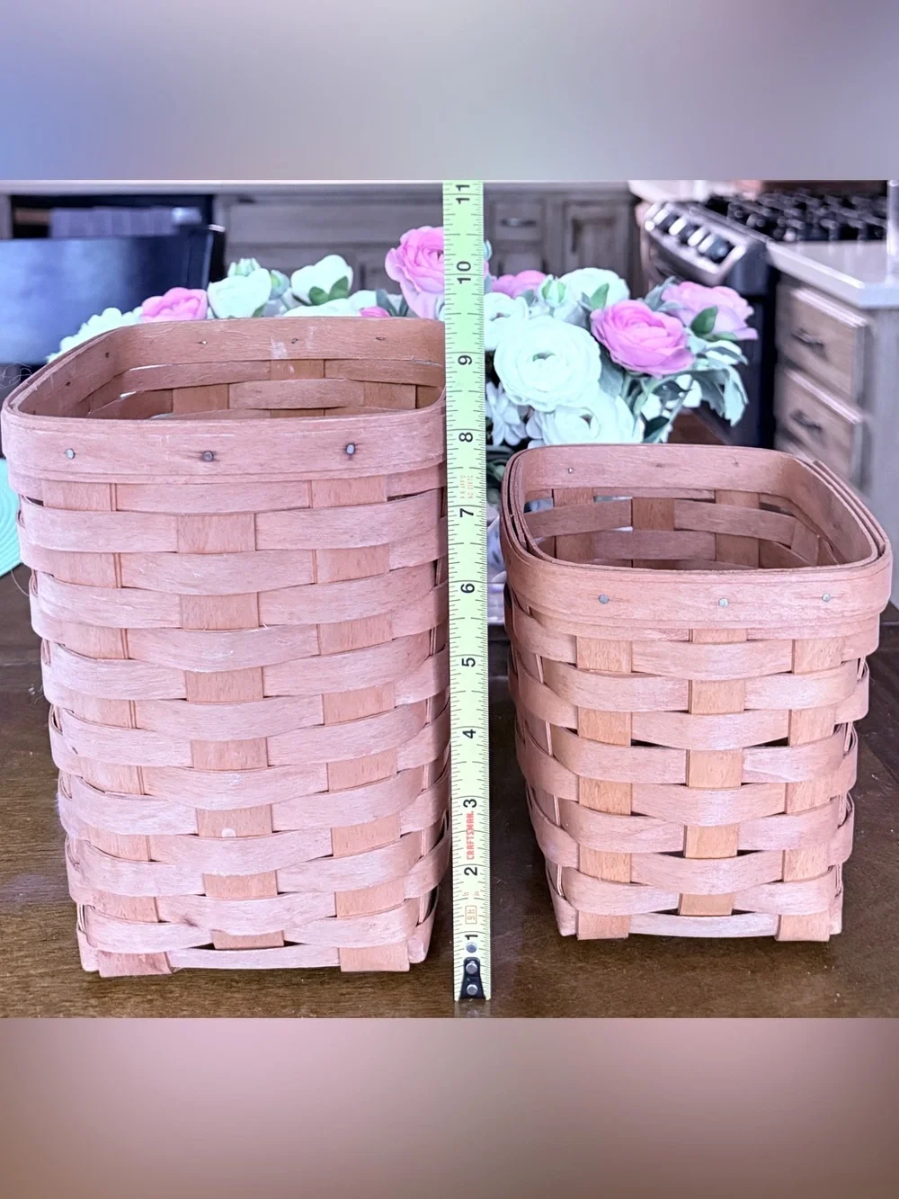 Vintage Longaberger Basket Set of 2 Large 1996 Small 1994 Signed Woven